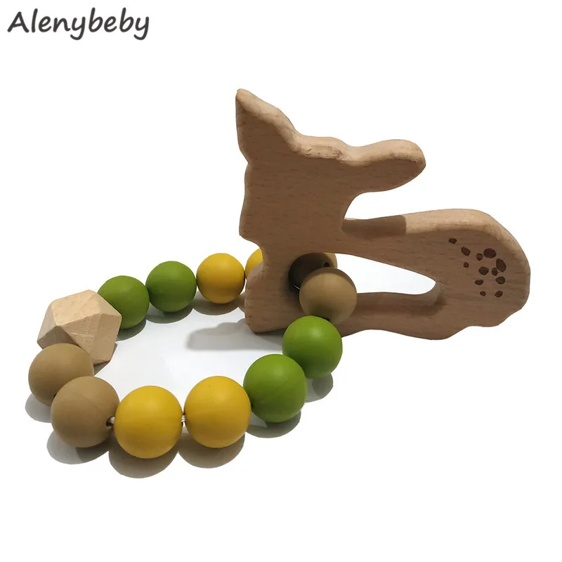 ซิลิโคนเด็ก Teether สร้อยข้อมือ BPA ฟรีเด็ก Teething ลูกปัดพยาบาลซิลิโคนเกรดอาหารของเล่นเด็กแรกเกิดผล...