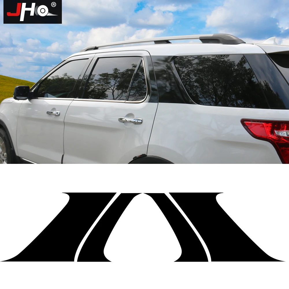 JHO Window Hidden C Pillar Stickers For Ford Explorer 2011-2019 2018 2013 2014 2015 2016 2017 Car Body Floating Suspended Roof