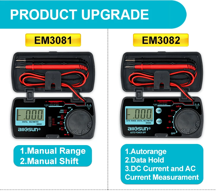 all-sun EM3082 Autorange Digital Multimeter 3 1/2 1999 Low Battery Indication Overload Protection MULTIMETER Automotive Tester