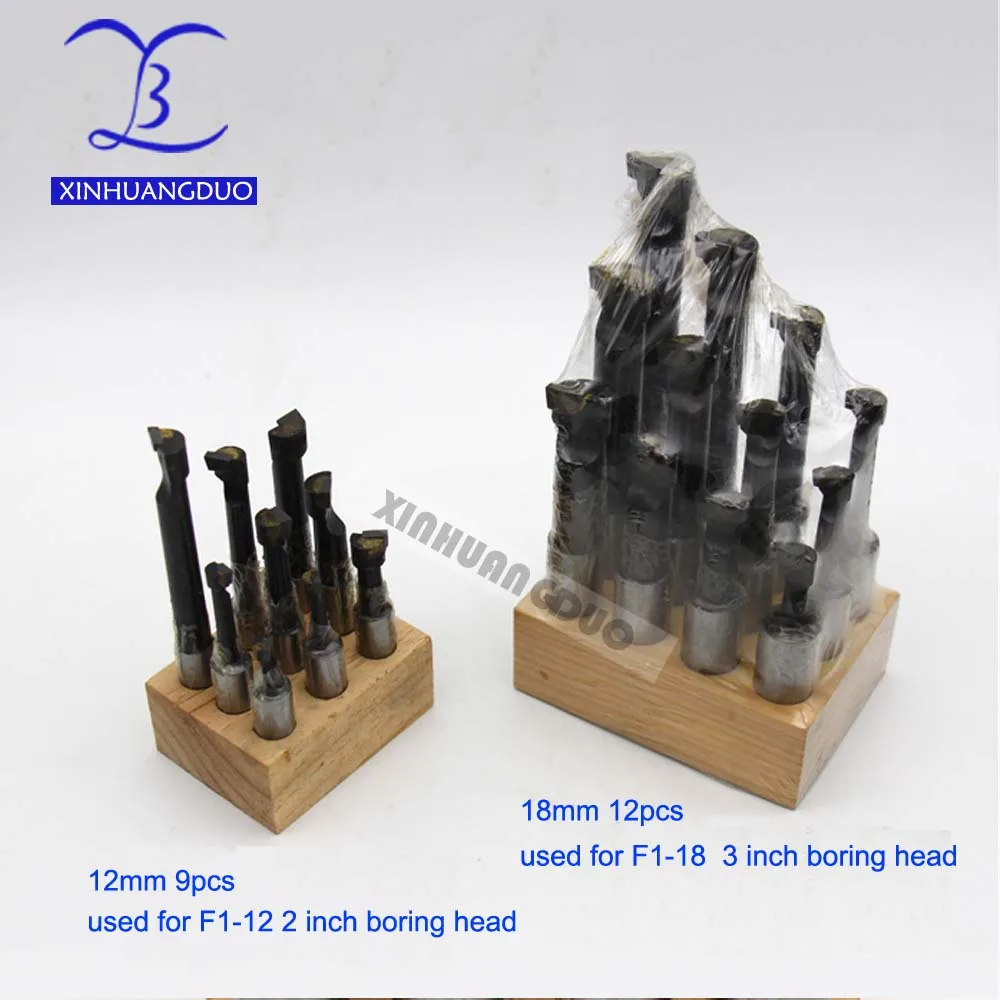 12PCS Durable Hard Alloy Shank Boring Bar Set Carbide Tipped Bar 18mm for 3 inch 75mm Boring Head F1-18 for Lathe Milling Mayitr