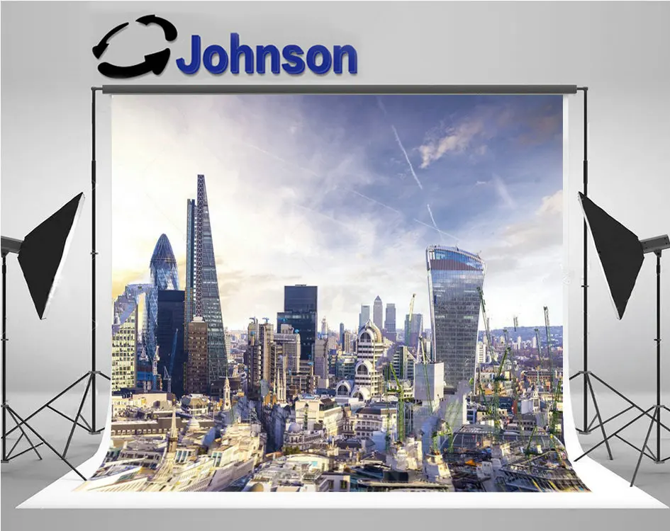 

London city skyline Sunset Business Modern backgrounds High quality Computer print wall photo backdrop