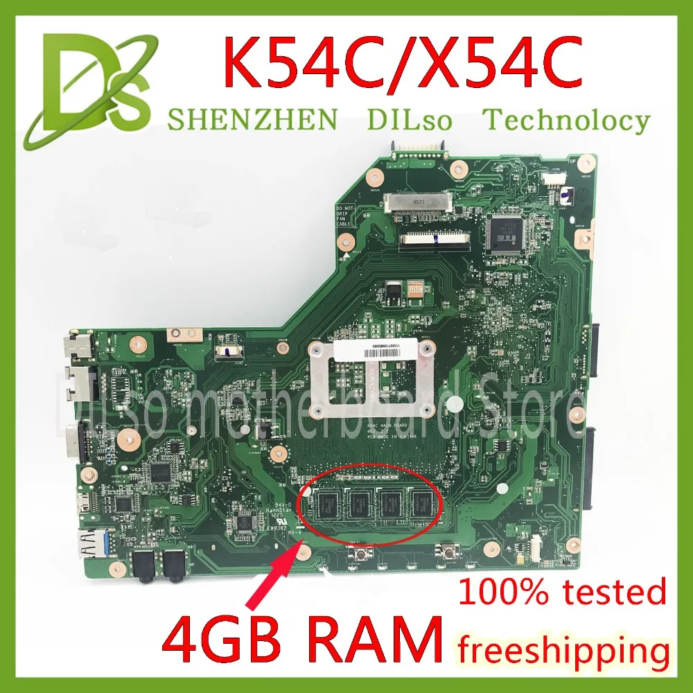 Placa base KEFU K54C para ASUS X54C K54HR K54C K54L X54L placa base para ordenador portátil I3-2310M trabajo de prueba 100% placa base de trabajo original