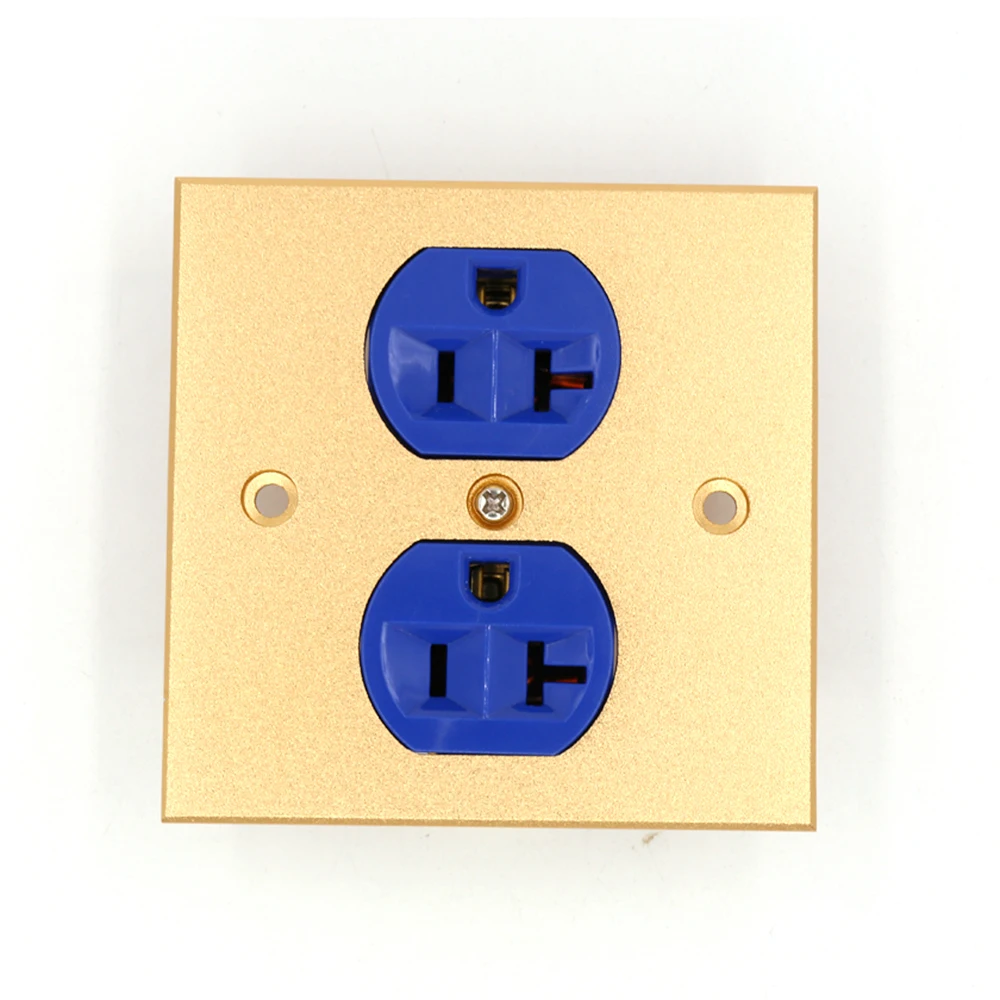 مخرج طاقة جداري من سبائك نقية ، جودة AV ، 2 منفذ ، أزرق ، شحن مجاني