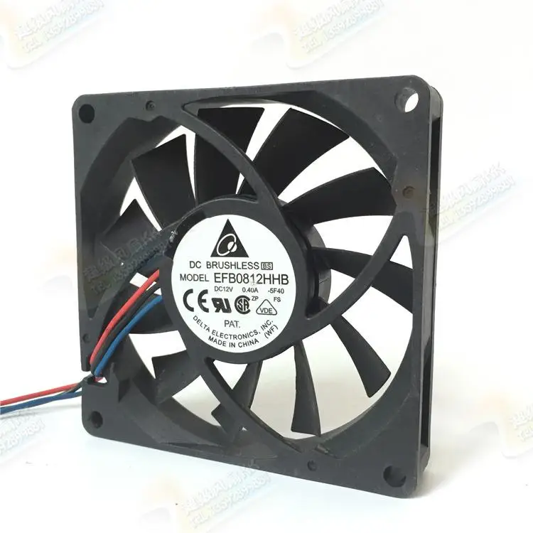 Delta Electronics EFB0812HHB 5F40 Server Cooling Fan DC 12V 0.4A 80x80x15mm 3-Wire