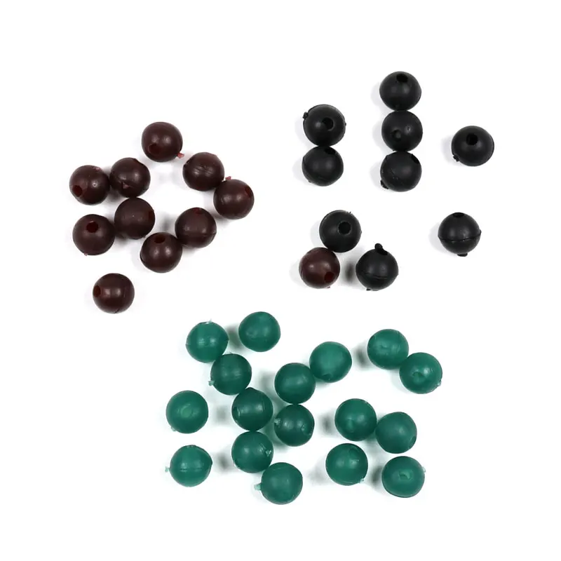 Bimoo 50pcs/pack 6mm 8mm Soft Rubber Beads Carp Fishing Bore Beads Chod and Helicopter rigs Beans Fishing Bead Tackle Accessory