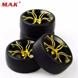 1/10 Scale Model Car Drift Tires and Wheel Rims with 6mm Offset and 12mm Hex fit RC On-Road Car Accessories