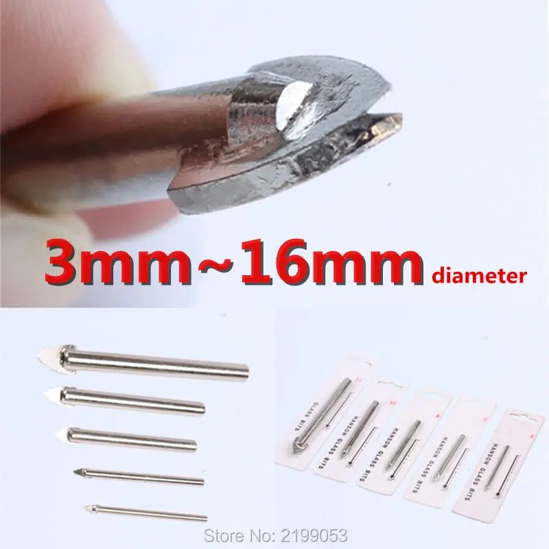 5 sztuk/partia wiertło z węglika wolframu piła do otworów spear głowy wiertło płytka szklana ceramiczne wiertła bity 3 ~ 16mm trwałe w użyciu