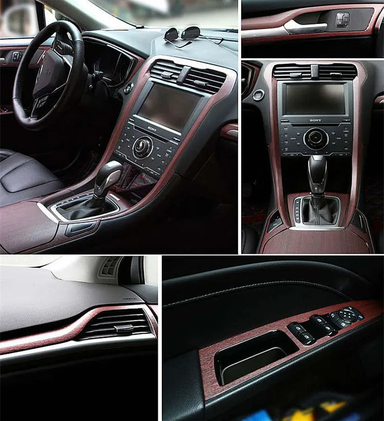 20*124CM PVC Wood Grain Textured Car Interior Decoration Stickers Waterproof Furniture Door Automobiles Vinyl Film Car-Styling