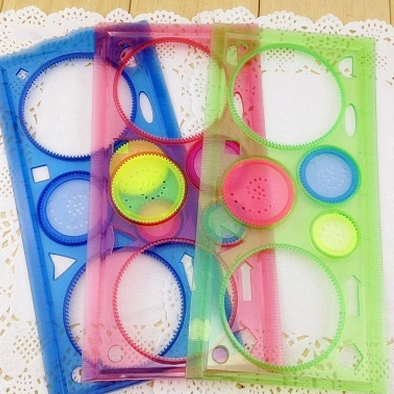 Painting Multi-function Interesting Puzzle Spirograph Children Drawing Plastic Ruler  Children Learning Art Tool Spirograph Geom