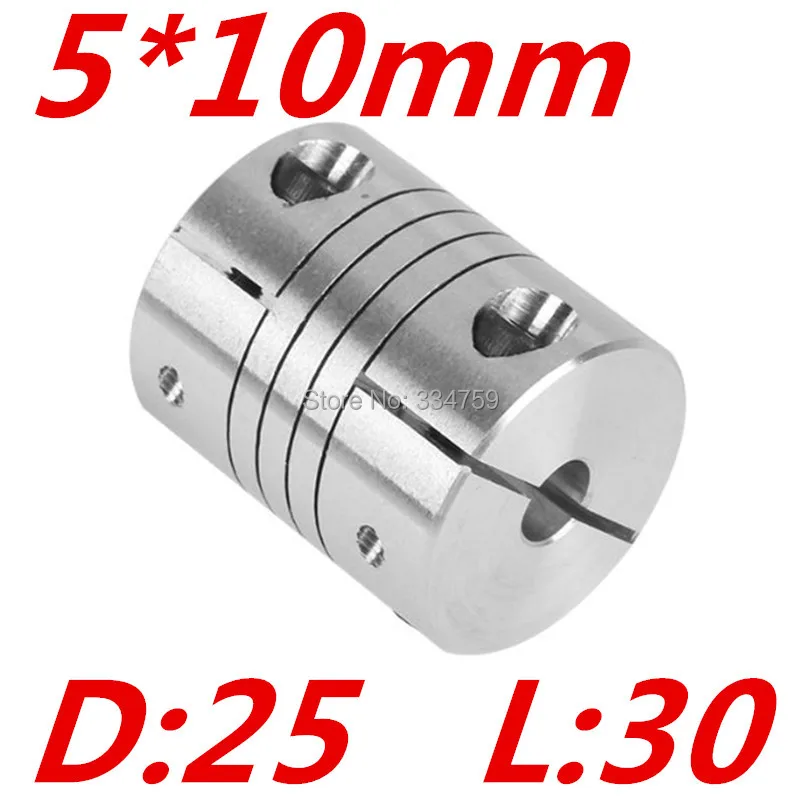 

5x10mm Linear Shaft coupling Stepper Motor Shaft Coupler Flexible Coupling OD 25x30mm 5*10mm 5mm to 10mm