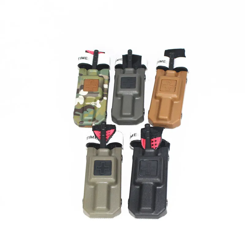 Tactical Tourniquet & Tourniquet Carrier Pouch Sets Multicam Black for Outdoor Airsoft Hunting Tactical Emergency Supplie