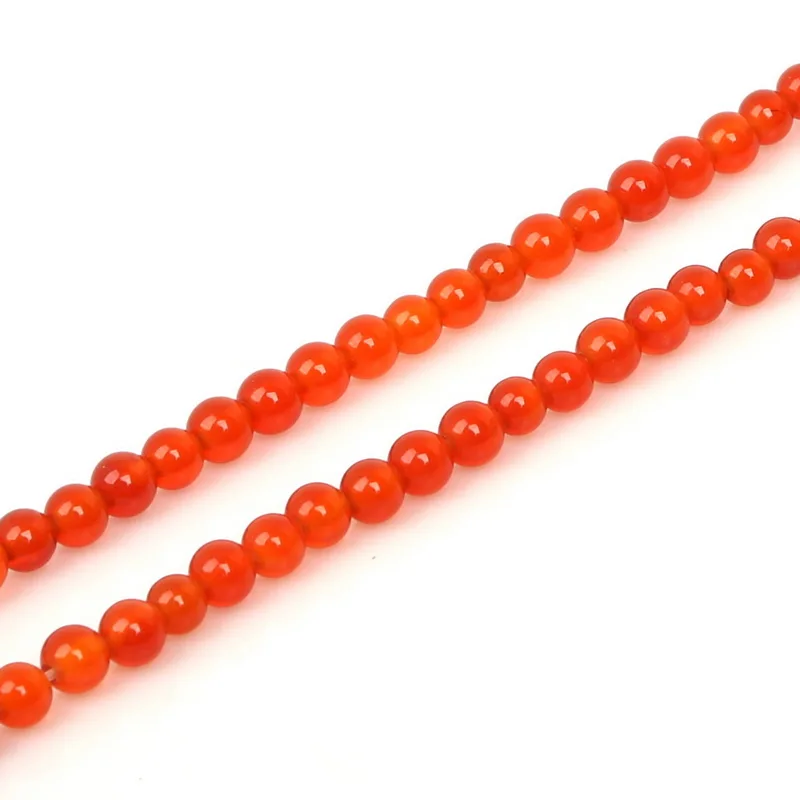 Red Carnelian Agates Round Gem Beads 15