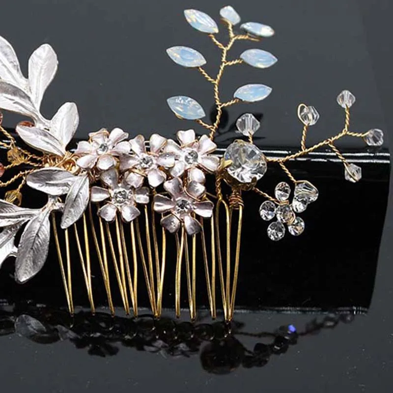 Bridal Hair Accessories Crystal Peals Hair Combs Wedding Hair Clips Accessories Jewelry Handmade Women Hair Ornaments Headpieces