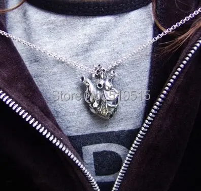 Gothic Anatomical Heart Necklace Anatomy Steampunk Cardiac Pendant Punk Jewelry