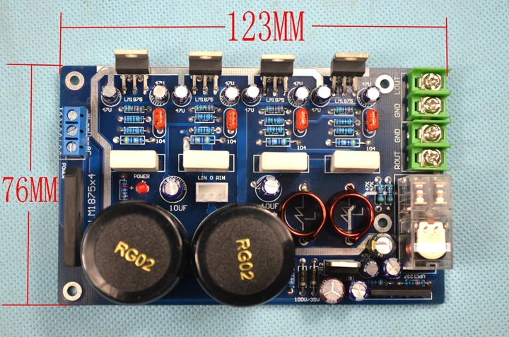 LM1875 AC double 12-18V Dual parallel output HIFI fever amplifier board