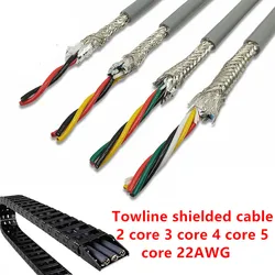 22AWG/0.3mm² 2/3/4/5core Towline shielded cable 5m PVC flexible wire TRVVP resistance to bending corrosion resistant copper wire