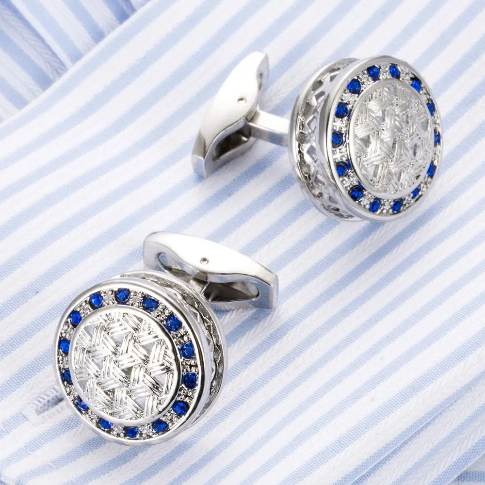 VAGULA Cufflinks Luxury Brand Party Wedding gift Suit Shirt Button Bonito Blue Crystal Cuff links 791