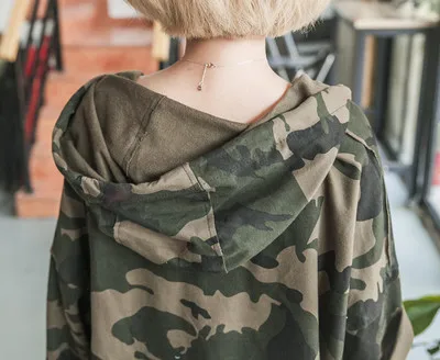 Autunno/Estate Più Nuovo Camouflage Donne Felpe Cappotto a maniche lunghe Con Cappuccio Giubbotti delle Donne di Harajuku Donne di Stile Felpa