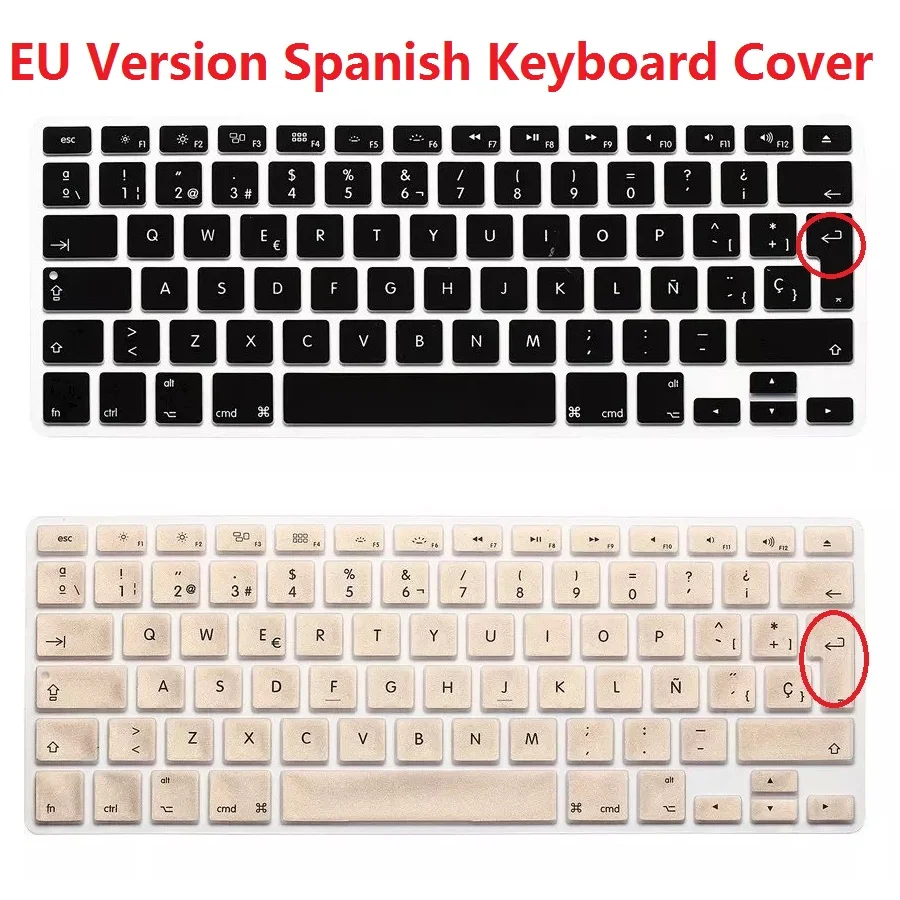 EU Euro Spanish Keyboard Cover 5PCS Version ES ESP For Macbook Air Pro Retina 13 15 Silicone Bluetooth Laptop Skin Protector