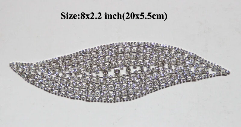 Free Shipping High Quality 5pcs/lot 8''x2.2'' Crystal Rhinestone Applique for Wedding Gown Bridal Sash  Evening Wear LSAP016