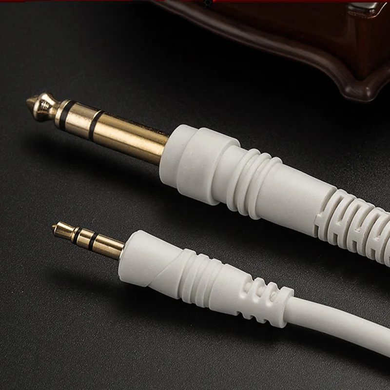 Aux 3.5mm to 6.35mm TRS TS Adapter Plug Stereo Audio Converter for Phones Computers Speakers Mixing Console