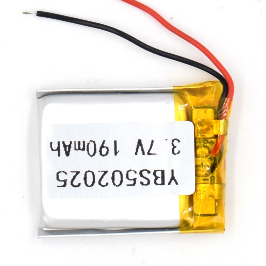 100PCS 3.7V 190 mAh Li-Polymer Rechargeable Battery 502025 Li Po ion for GPS Bluetooth MP3 MP4 052025