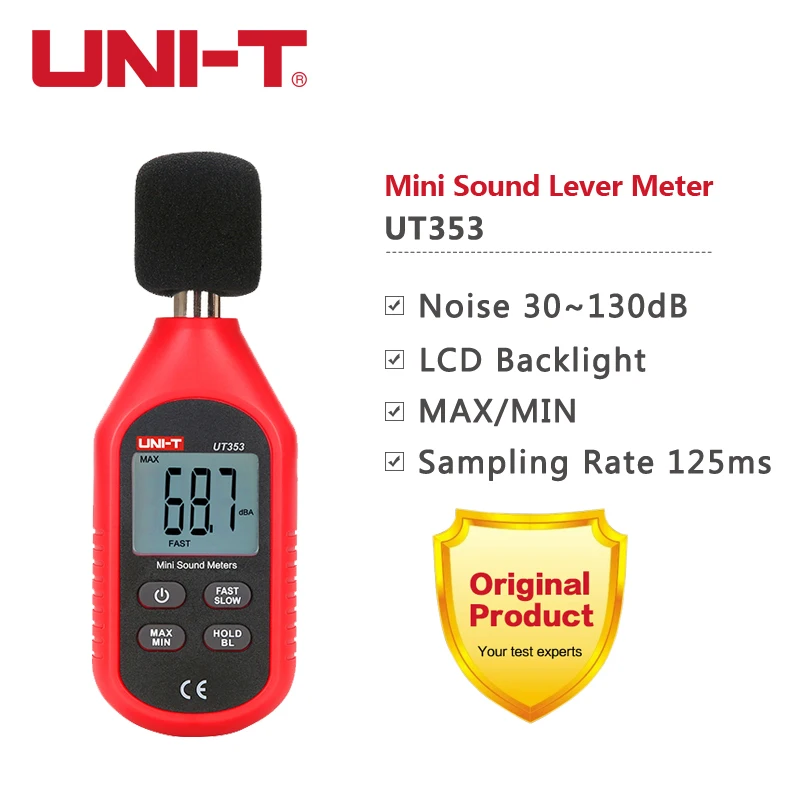 UNI-T ut353 digitaler Schallpegel messer ut353bt Geräusch messer 30-130db Dezibel Tester Rausch Audio Detektor Bluetooth