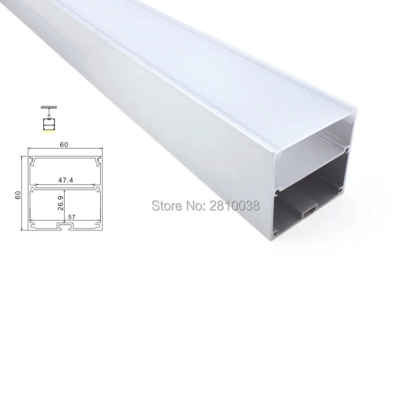 

10X 1M Sets/Lot 60mm U aluminium profile for led strips and Office lighting led profile for suspending or pendant lamps