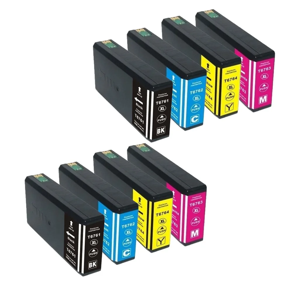 

8 Pack Compatible for Ink Cartridge for T676XL 676XL T676 Works with WorkForce Pro WP-4010 Pro WP-4020 Pro WP-4023