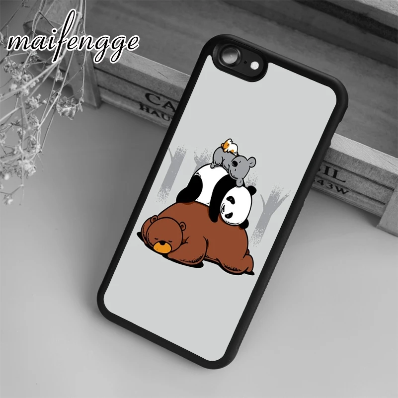 maifengge Cute Bear Panda Koala Grizzly Case For iPhone 15 14 6s 7 8 plus 11 12 13 Pro XR XS Max