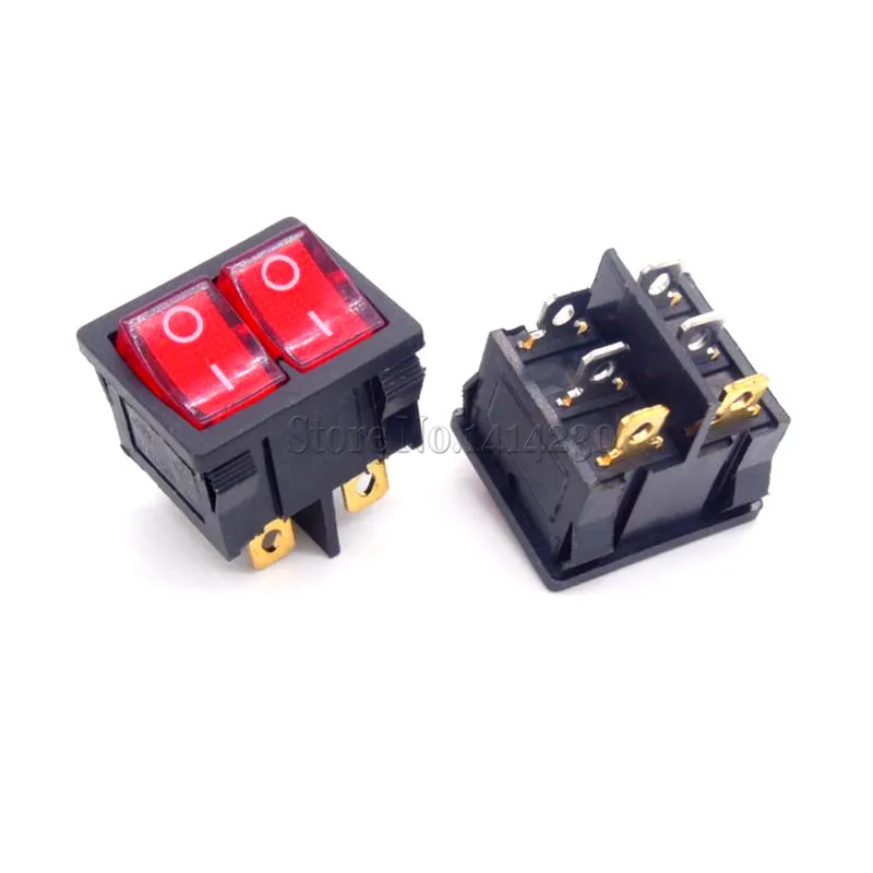 1PC KCD5 21x24mm 21*24mm Rocker Switches Kit 4 Pin 6Pin 2 Position 3 Position 6A/12A 250VAC ON-OFF ON-OFF-ON