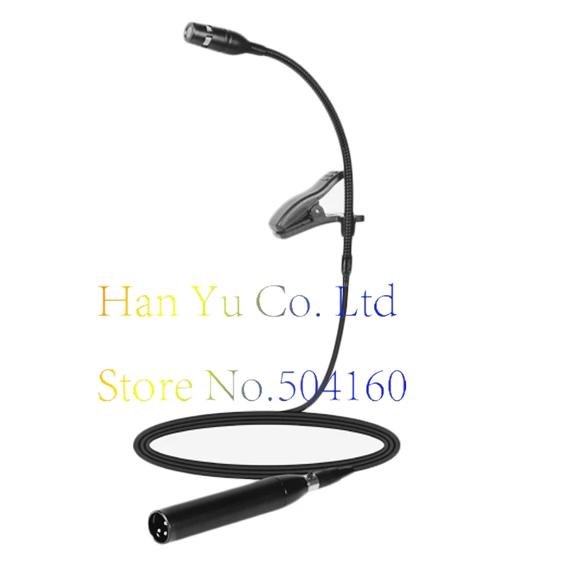 Free Shipping Clip-On saxophone trumpet flute pickup instrument condenser microphone with preamp