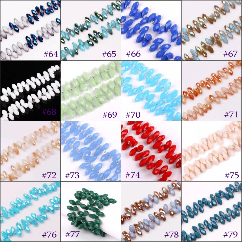 50Pcs/Lot Crystal Glass Beads 6x12mm Cute Teardrop Beads For Jewelry Making Briolette Loose Craft Bracelet DIY Beads Accessories