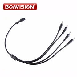 Divisor 4 em 1 cabo de alimentação para câmera cctv, 5.5x2.1mm, 1 para 4 portas divisor adaptador cabo