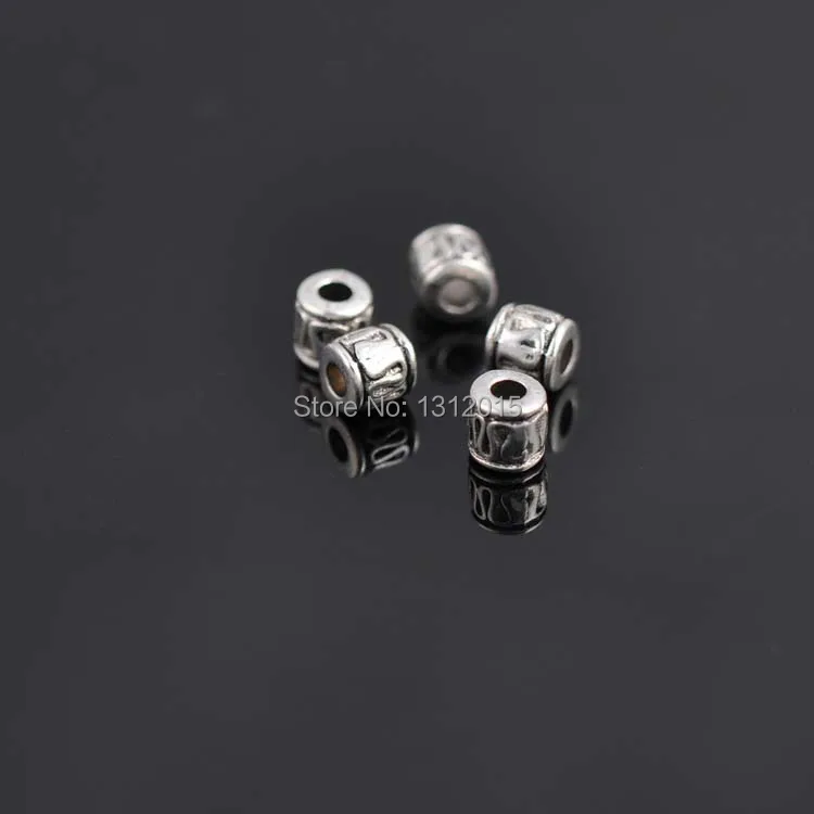 Round Tibetan Silver Alloy Spacer Beads Metal Beads Jewelry Making Supplies 5x5mm 100Pcs YTC0063