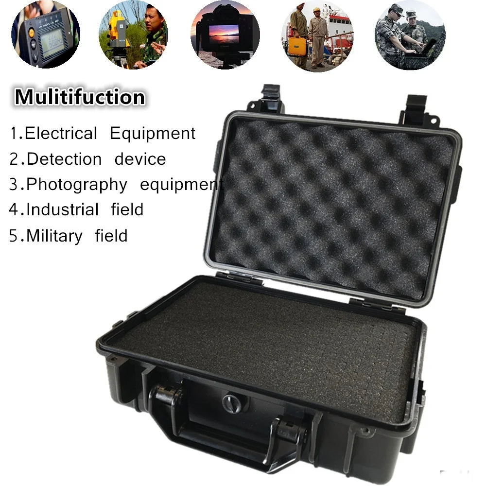 Shockproof Camera Safety Box ABS Sealed Waterproof Hard Boxes Equipment Case with Foam Vehicle Toolbox Impact Resistant Suitcase