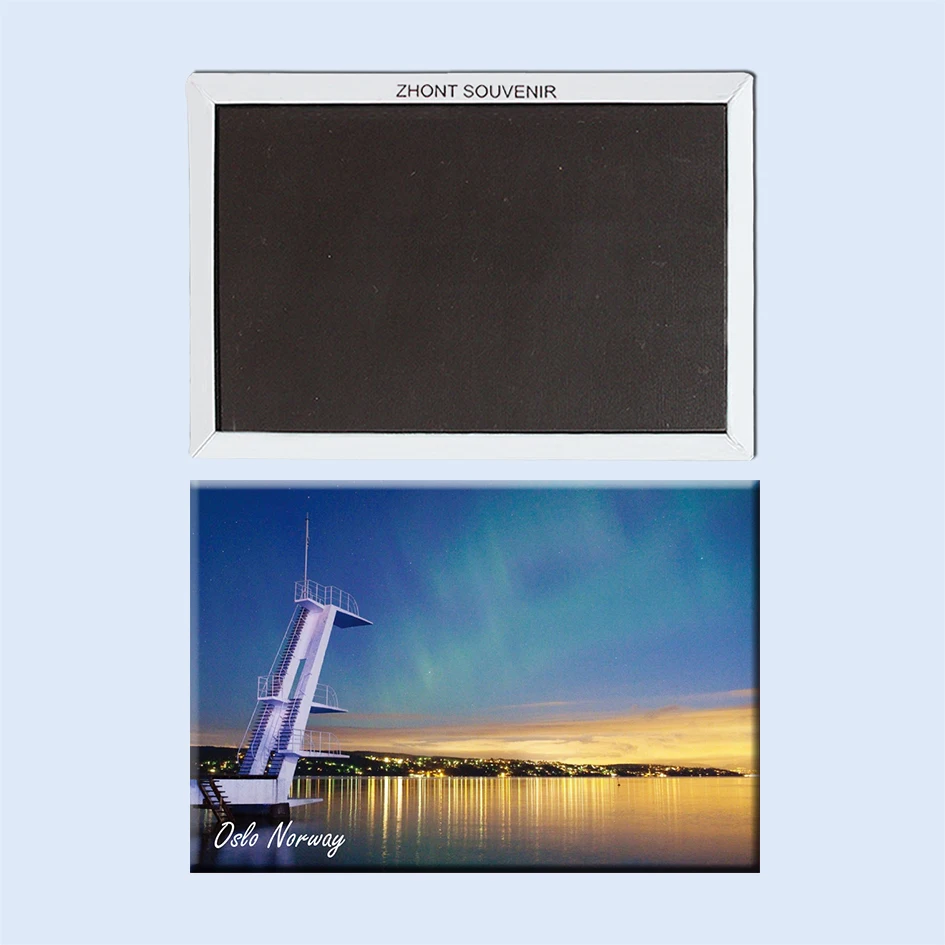 

Aurora Borealis in Oslo Norway 22706, Souvenirs of Tourist Landscape gifts for friends Magnetic refrigerator