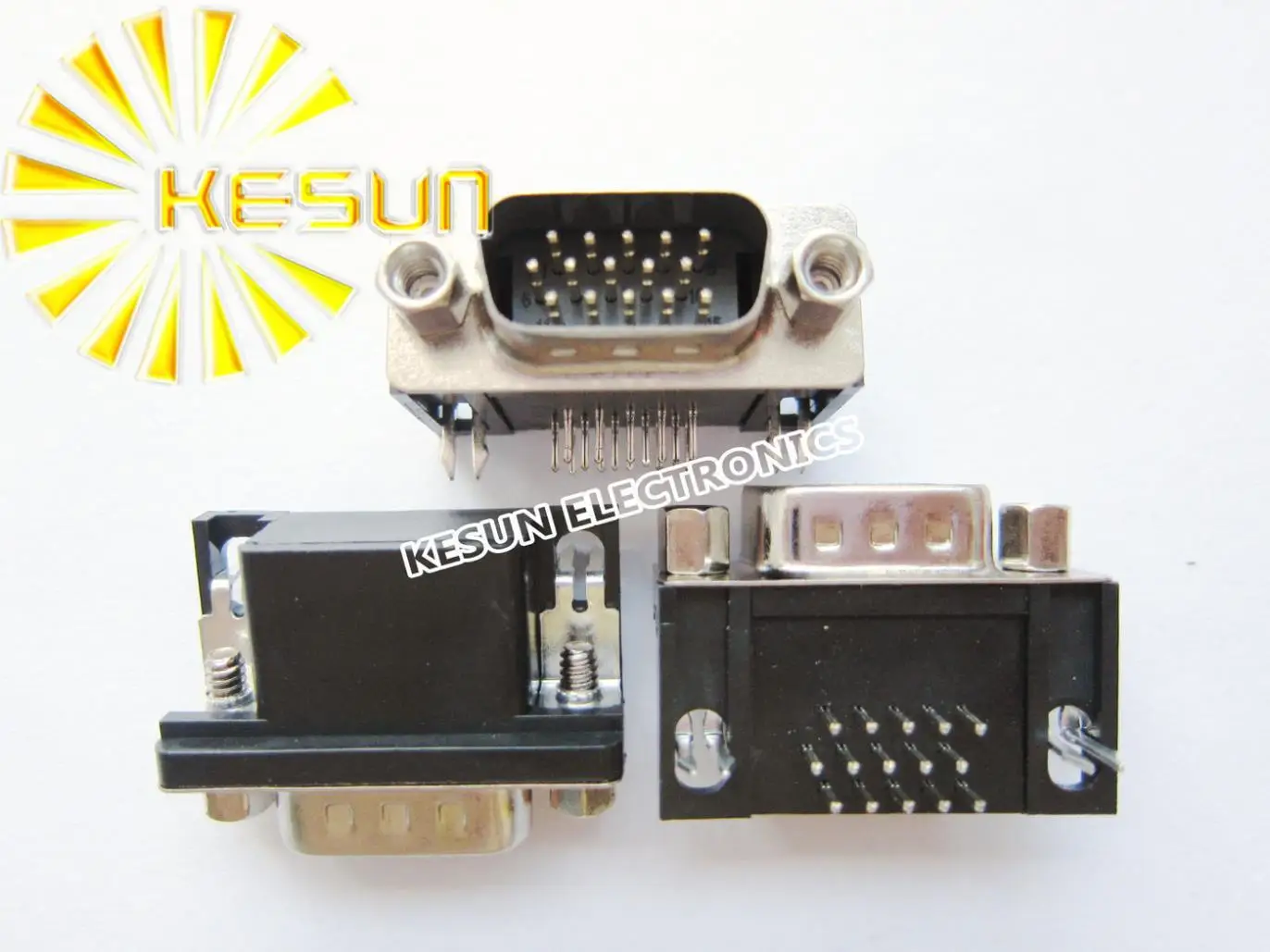 FREE SHIPPING 50pcs/lot DR15 15P 15Pin Three Rows Male Serial PCB Standard Right Angle D-Sub Connector