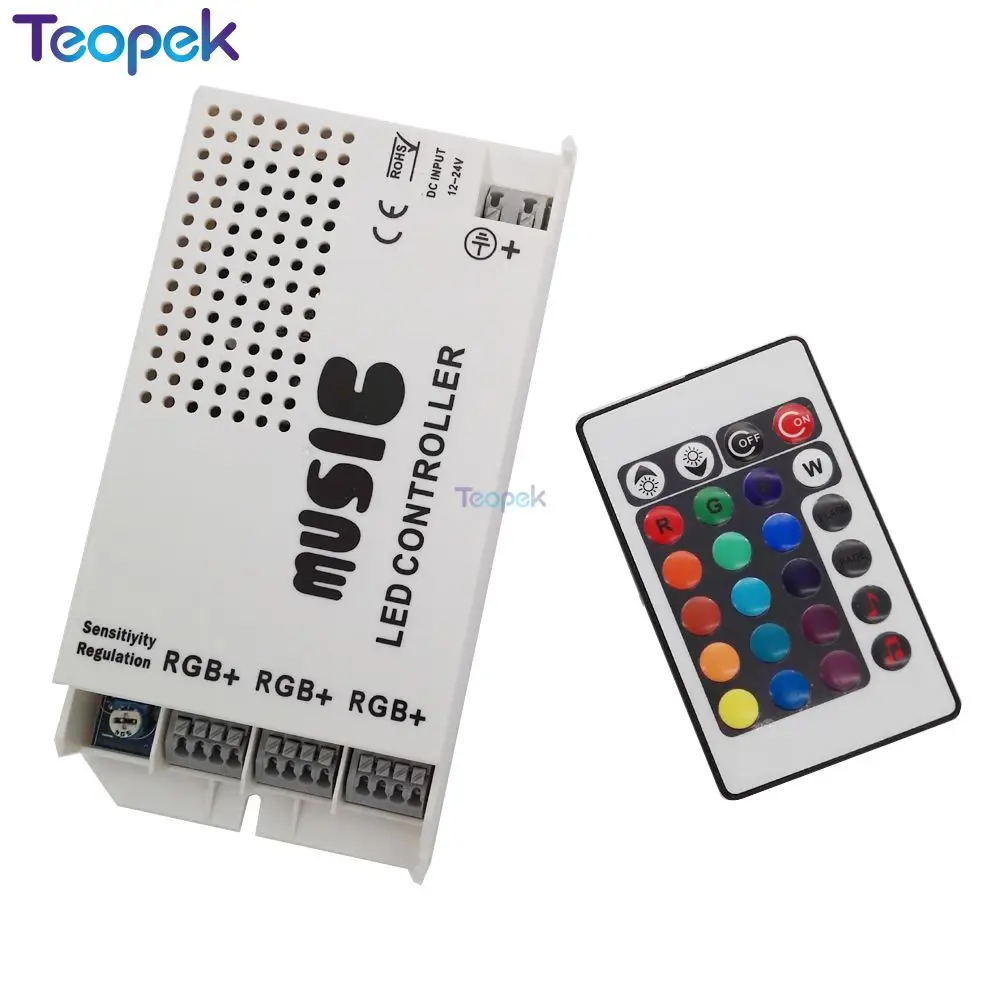 12-24V 24 Keys Wireless IR Remote Control LED Music Sound Control RGB led Controller Dimmer for RGB LED Strips