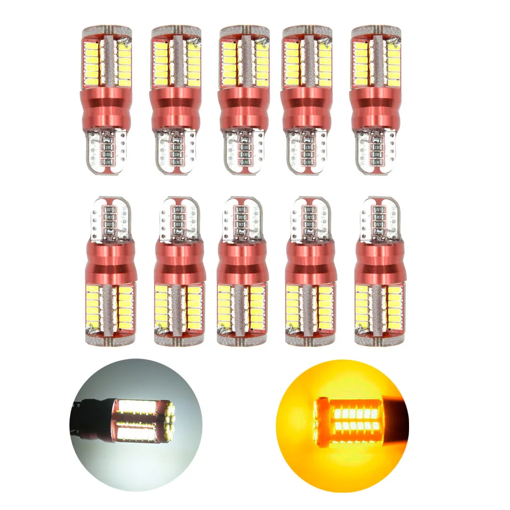 Car Styling,10X T10 W5W 3014 57 SMD Canbus Error Free  Car Wedge Bulbs Light Automotive Light Bulbs Replacement Parts