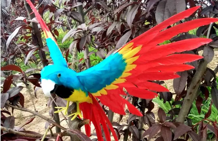 simulation colorful parrot bird large 30x45cm foam&feathers spreading wings parrot handicraft home garden decoration gift p0249