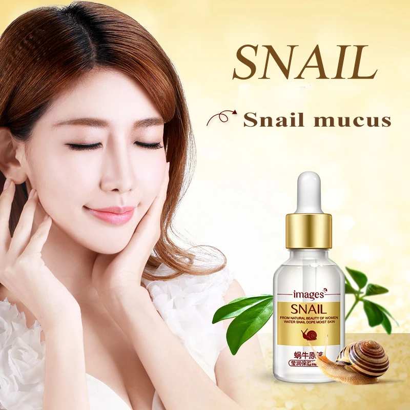 Images Snail Serum Hyaluronic Acid Collagen Anti Wrinkle Anti Aging Whitening Skin Repair Facial Care Acne Treatment Liquid Face