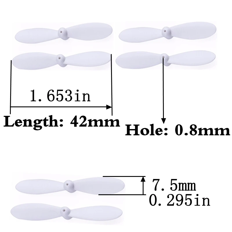 Length = 42mm Propeller Blade for S9 S9W S9HW Mini Foldable RC Drone Mini Foldable KY905 Quadcopter Pocket Drone 901S 901H 901HS