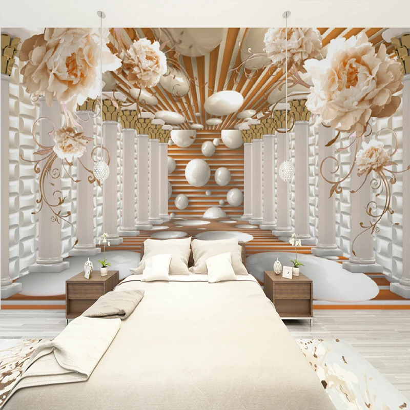 

3D Wallpaper Modern Abstract Art Rome Column Flower Photo Wall Murals Living Room Study Backdrop Wall Paper Home Decor 3D Fresco