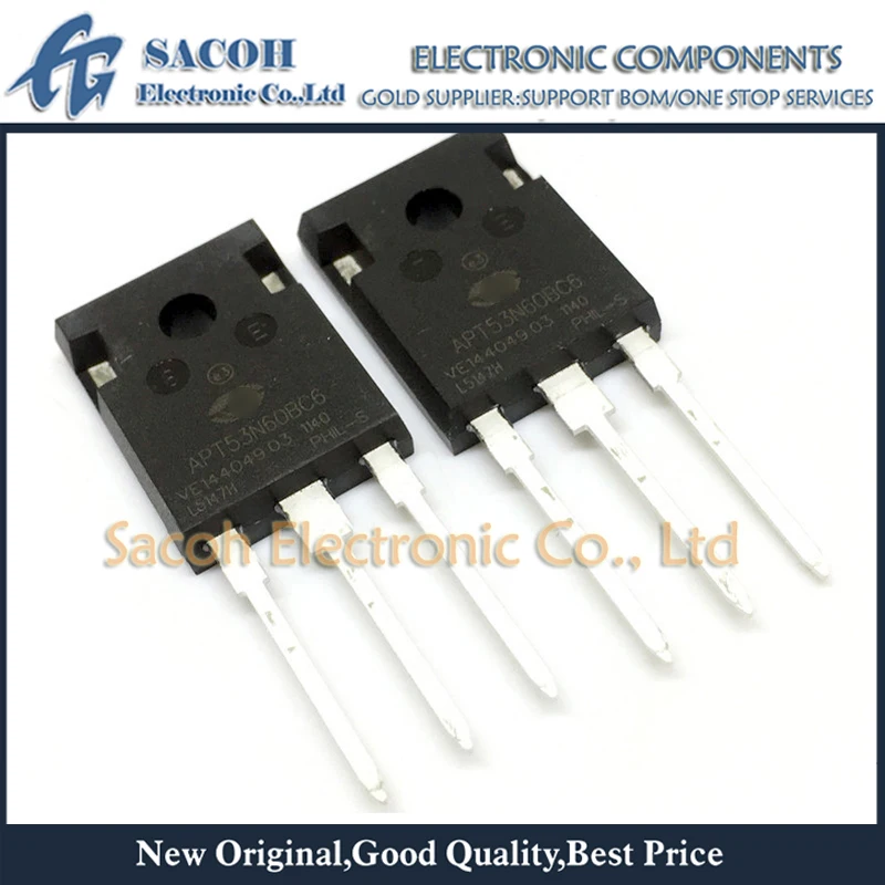 

Refurbished Original 5Pcs/Lot APT53N60BC6 OR APT60N60BCSG OR APT77N60BC6 TO-247 53A 600V Power MOSFET Transistor