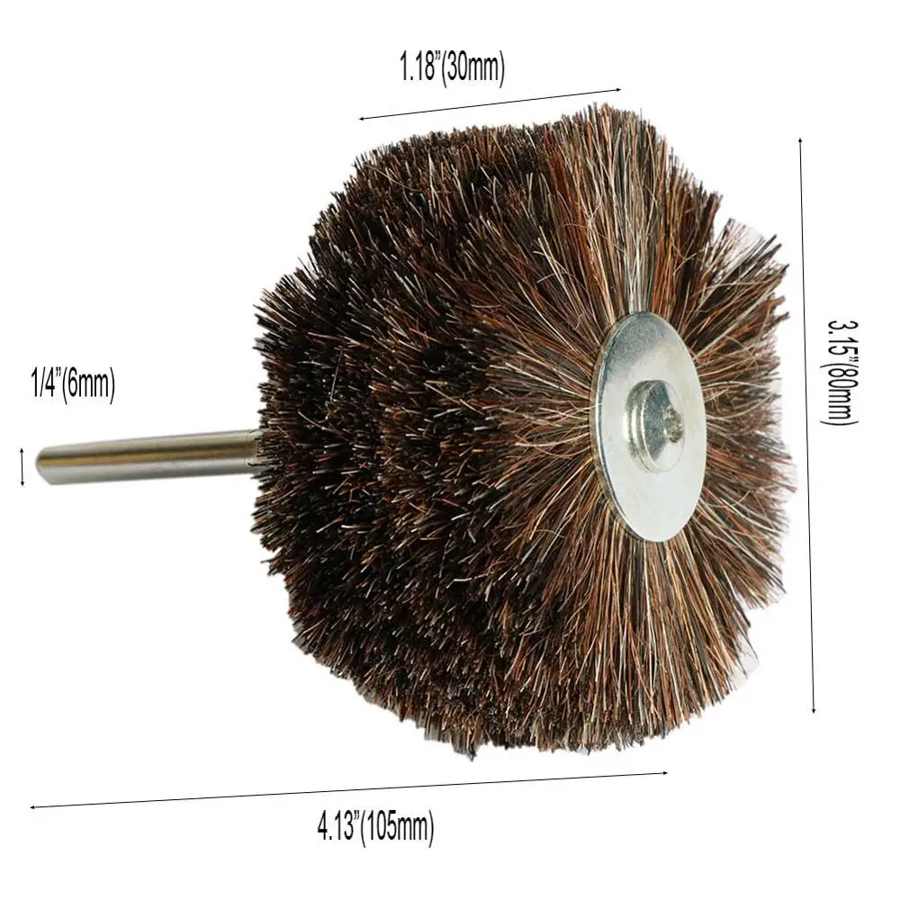 2PCS Abrasive Sisal Filament & Horse Hair Brush Polishing Grinding Head Woodworking Furniture For Drill Rotary Tools shank 6mm