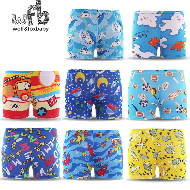 3-6years free size Diving wear  Cartoon printed  toddler Kid Child Boys swimming trunks swimsuit beach swimwear shorts summer