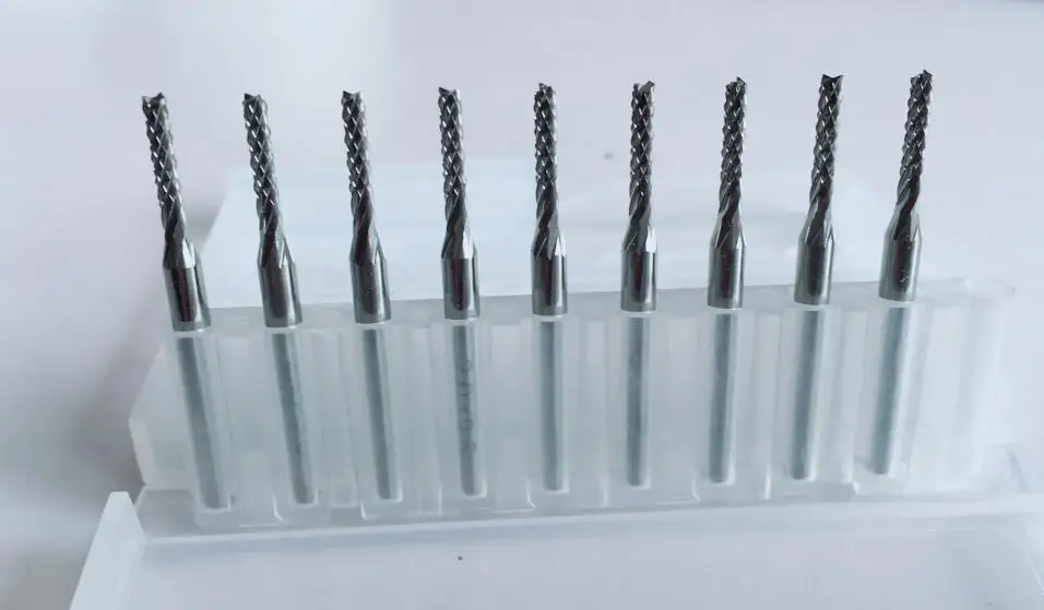 NEW 10PCS 2.2/2.4/2.5/2.55/3.0/3.175 mm Corn milling cutter tungsten steel tungsten carbide mini end mill engraving CNC