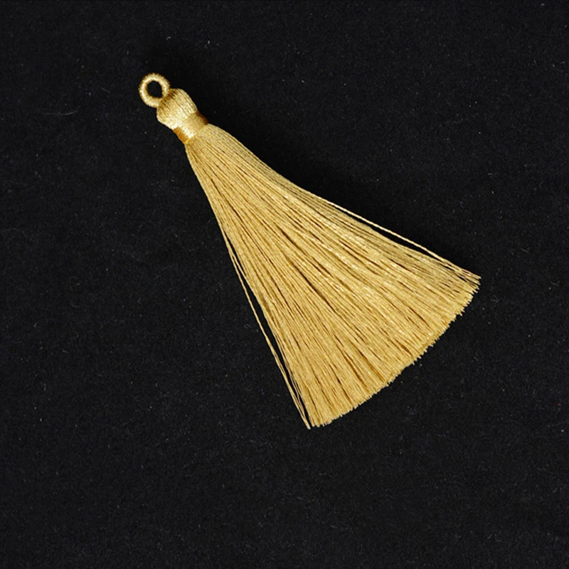 5PCS Gold Silk Silver Silk Tassels Pendant Jewelry Curtain Garments Decorative Accessories Key Bag Pendant Craft Tassels DIY