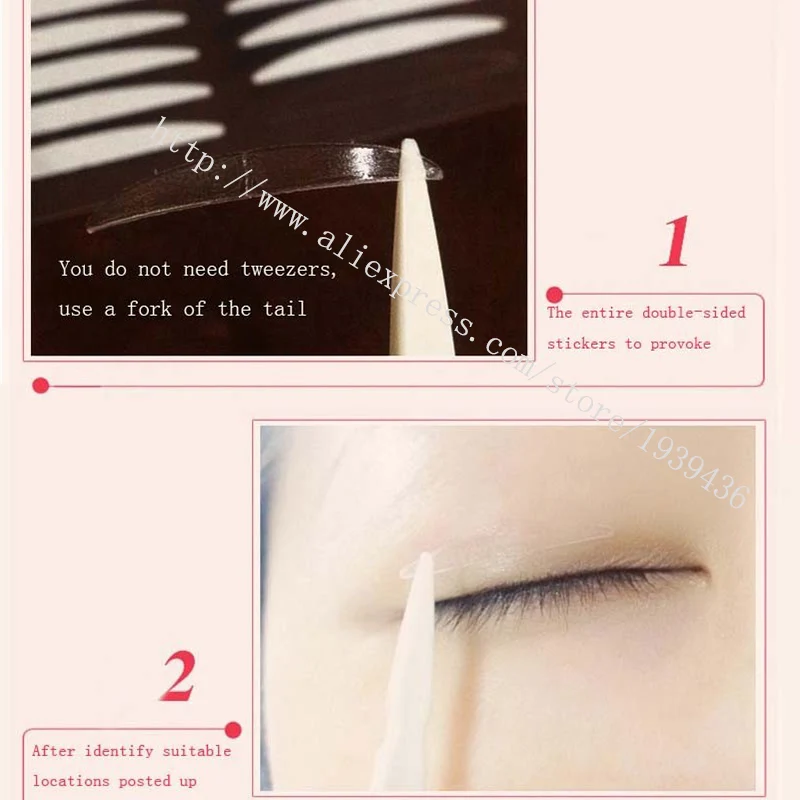 Adomaner 480pcs S Makeup Clear Beige Eyelid Stripe Big Eyes Invisible Double Fold Shadow Sticker Double Eyelid Tape Beauty Tools